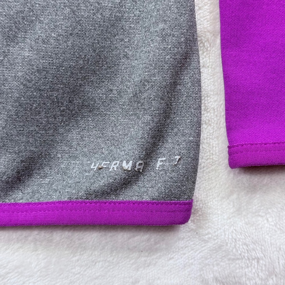 Nike Therma-FIT Hoodie Womens Medium Gray Purple Just Do It Raglan Sweatshirt - Picture 8 of 16